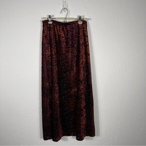 Vintage Jacqueline Ferrar Burgundy and Black Lace Maxi Skirt